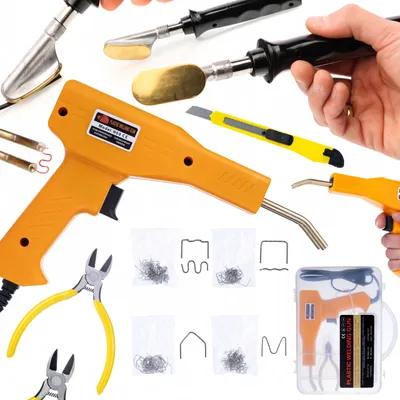 Image de Rosfix Kit – Outil de Soudage Plastique et Agrafeuse Plastique | Conception Ergonomique, Température jusqu'à 750 °C, 200 Agrafes Incluses