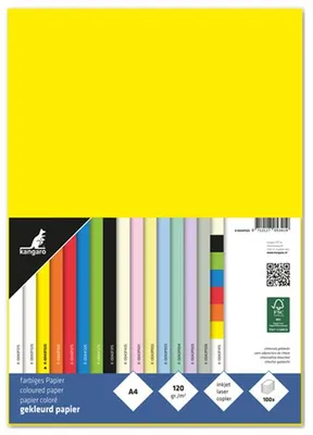 Produktbild von kangaro Multifunktionspapier DIN A4 120 g/qm gelb 100 Blatt