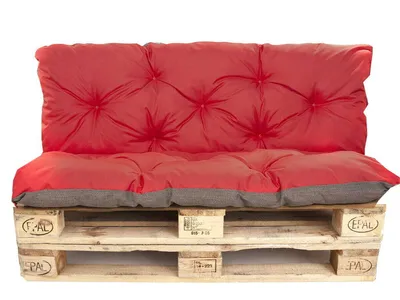 Zdjęcie produktu dla Poduszka na paletę czerwona | siedzisko 120x50 / oparcie 120x40cm | poduszka na europaletę | zestaw poduszek na palety na zewnątrz