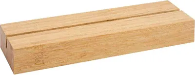 Produktbild von Tischkartenhalter 210mm Bambus, hell / Tischaufsteller / Werbeaufsteller / Schildhalter / Einsteckschlitz / Kartenhalter / Holz / Menükartenhalter / Speisekartenhalter - Zeigis®