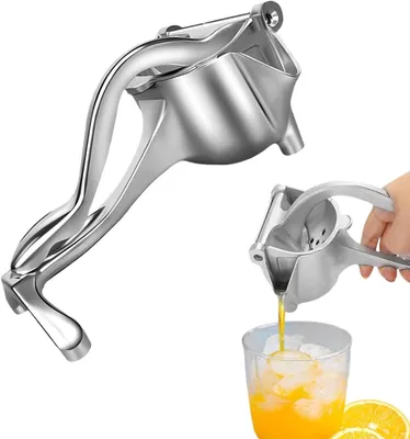 Produktbild von Manuelle Zitruspresse Edelstahl - Zitronenpresse - Limettenpresse - Hebelpresse mit Kraftverstärkung - Obstpresse - Metall