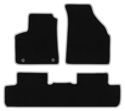 Immagine prodotto di Tappetini in moquette per Chevrolet Tacuma 2000-2011 (monovolume) – set 4 pezzi, nero/argento, su misura – Wielganizator CARLUX