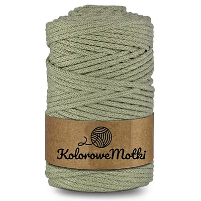 Zdjęcie produktu dla KoloroweMotki | Sznurek bawełniany z rdzeniem 100m 5mm Oliwkowy | Idealny do rękodzieła, makramy, na torebki, dywany, prac artystycznych