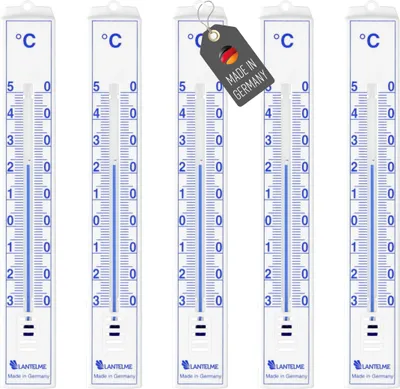 Produktbild von 5 Stück Außenthermometer Analog Set auch als Gartenthermometer Innenthermometer