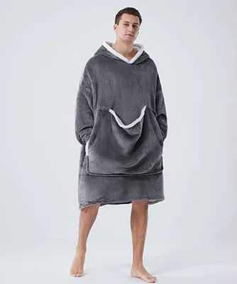 Produktbild von Unyqoos® Oversized Hoodie‑Decke für Damen – warme Winter‑Hoodie aus Microfaser & Fleece, samtweich, mit Reverskragen, kuschelige Decke zum Anziehen