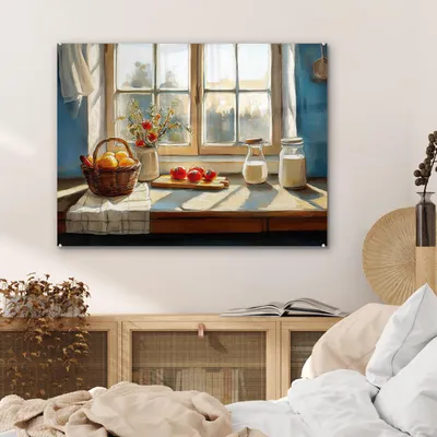 Produktbild von MuchoWow Glasbilder - Bilder auf Wandbild - Foto auf Glas Stillleben - Küche - Durchsichtig - Vintage 80x60 cm Wanddekoration aus Glas - Acrylglasbild - Acrylbilder - Wanddekorationen