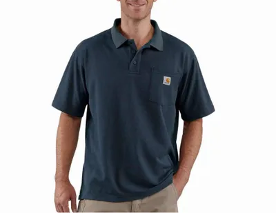 Image de Polos CARHARTT Work Pocket S/S Bleu Marine T.XS - K570-NVY-XS