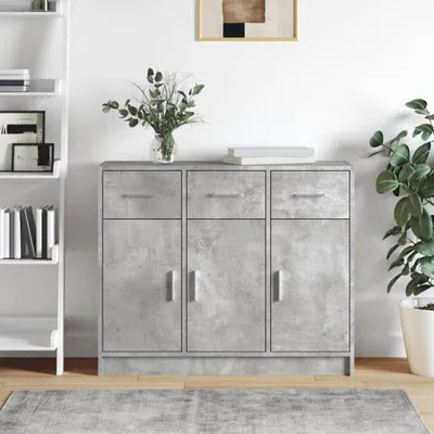 Obrázek produktu pro vidaXL Příborník betonový šedý 91x28x75 cm výrobek z odvozeného dřeva