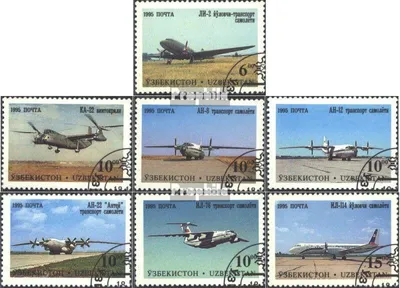Produktbild von Briefmarken Usbekistan 1995 Mi 77-83 (kompl.Ausg.) gestempelt Flugzeuge aus Tschkalow-Werk