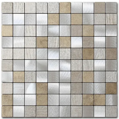 Imagen del producto de Adhesivos para azulejos decorativos tipo mosaico, color beige, paquete de 5 unidades, autoadhesivos, para la cocina