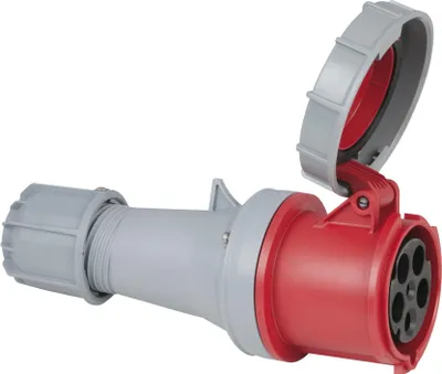 Obrázok produktu pre PCE CEE 63 A/400 V 5-pinová zástrčka Rot - IP67