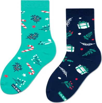 Produktbild von ZOOKSY 1x Paar Weihnachten Socken für Jungen und Mädchen GIFT Bunte Weihnachtssocken mit Weihnachtsmotiv, 30-35