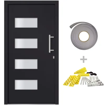 Produktbild von vidaXL Haustür Aluminium und PVC Anthrazit 100x200 cm
