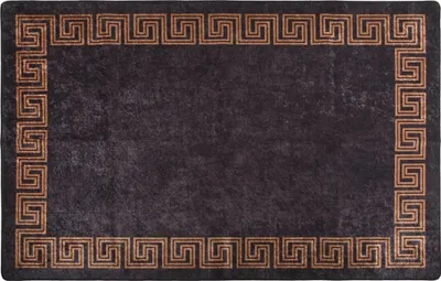 Image de Tapis lavable 160x230 cm noir et doré