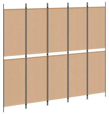 Zdjęcie produktu dla vidaXL 5-częściowa przegroda pokojowa, beżowa, 250 x 220 cm, tkanina