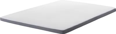 Produktbild von BELIANI Doppelter Topper Memory Foam Grau mit Weiß 160 x 200 cm Schaumstoff Viskoelastisch Weich Härtegrad