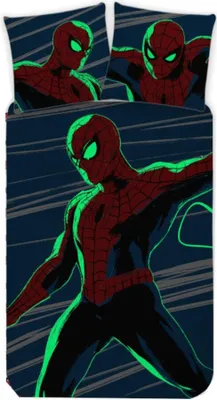 Immagine prodotto di Biancheria da letto per bambini e ragazzi di Spiderman in blu | Brilla nel buio