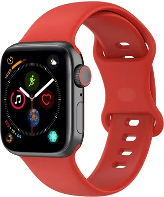 Produktbild von Bizon Strap Uhr Silikon Apple Uhr 44/45/46/49 mm rot