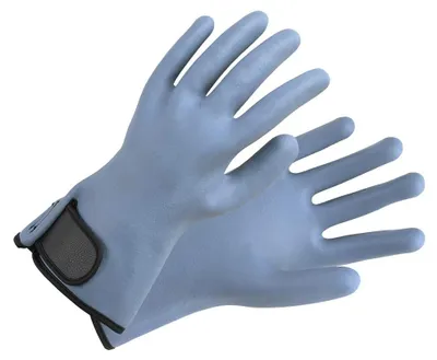 Obrázek produktu pro Rostain H-IT10, zahradní rukavice, ochrana zápěstí, dlouhá délka, nitrilový materiál Maxima, velikost 10, modrá/šedá