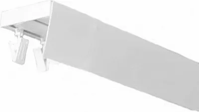 Produktbild von 2- läufig 360 cm Blende 5cm Gardinenstange Innenschiene PVC Decke weiße Schiene Vorhangschiene Gardinenschiene Klemmen mit Rollen