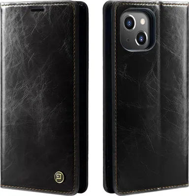 Produktbild von Handyhülle für Apple iPhone 15 Plus Kunstleder Flip Cover Hülle RFID Schutz Case Kartenfach Farbe: Schwarz