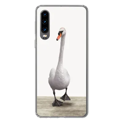 Produktbild von MuchoWow® Handyhülle Schutzhülle Hülle für Huawei P30 Schwan - Tiere - Vogel - Jungen - Mädchen - Kinder Silikon Softcase Handy Hülle - Kartenbesitzer