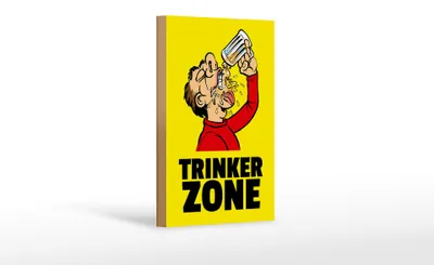 Produktbild von Holzschild Alkohol 12x18cm Trinkerzone Bierkrug