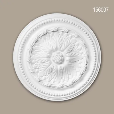 Produktbild von PROFHOME 156007 Rosette aus Polyurethan Stuck Deckenrosette Zierelement Ø 40 cm