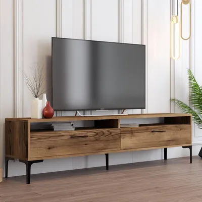 Immagine prodotto di Cantoira - Mobile Porta tv, 180x47x35h cm Marrone Rovere, 2 Ripiani