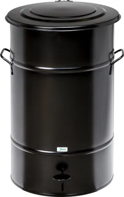 Produktbild von Kongamek Abfallbehälter in schwarz aus Blech mit Fußpedal 30l Volumen