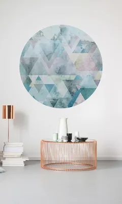 Produktbild von Komar Vlies Fototapete rund und selbstklebend "Blueprism" - Größe: 125 x 125 cm (Breite x Höhe) - 1 Stück