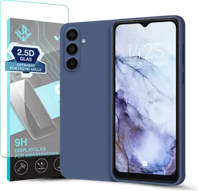 Produktbild von Hülle für Samsung Galaxy A17 / A17 5G mit 9H Displayglas Displayschutz Plus Case Cover Bumper Silikon Softgrip Schutzhülle Farbe: Lavendelblau