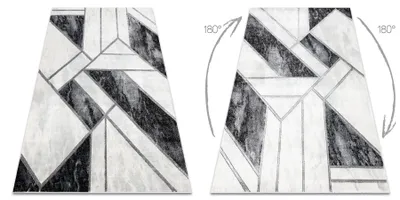 Zdjęcie produktu dla Dywan EMERALD ekskluzywny 81953 glamour, stylowy marmur, geometryczny czarny / srebrny szary 160x220 cm