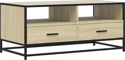 Immagine prodotto di Tavolino Rovere Sonoma 100x50x45 cm Legno Multistrato e Metallo