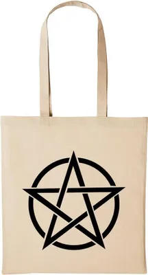Produktbild von Huuraa Baumwollbeutel Pentagram Geschenk Einkaufstasche Natural 10 Liter Baumwolle Pentagram Accessoire