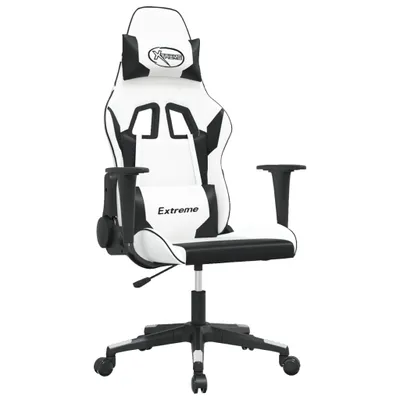 Produktbild von Gaming-Stuhl Weiß und Schwarz Kunstleder