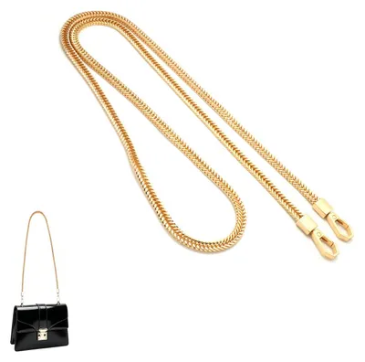 Taschenkette aus Edelstahl, goldfarben, 120 cm, 7 mm breit