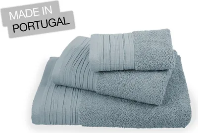 Produktbild von jilda-tex Premium Duschtuch Leinenoptik Frottierware Set 100% Baumwolle Verschiedene Größen/Farben (Hellblau, 2 x Premium Duschtuch 70x140 cm)