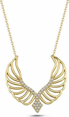 Produktbild von Dkeniz Anhänger mit Kette 925/- Sterling Silber 42 cm + 3cm Gold Zirkonia weiß 145250046
