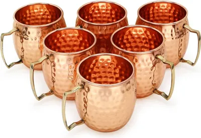 Produktbild von Kupferne gehämmerte Becher, ideal für kalte Getränke, groß