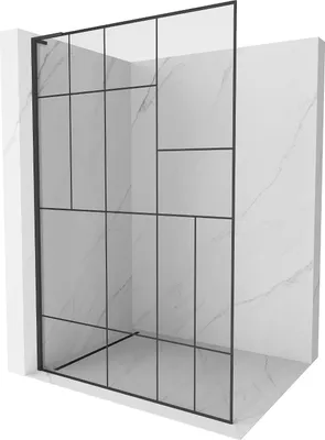 Image de Mexen Kioto L paroi de douche à l'italienne 70 x 200 cm, motif noir, noir - 800-070-103-70-78