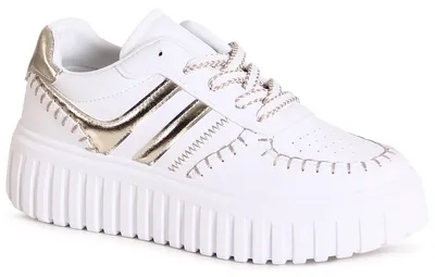 Produktbild von topschuhe24 3133 Damen Plateau Sneaker Skater Turnschuhe , Farbe:Gold, Größe:40 EU