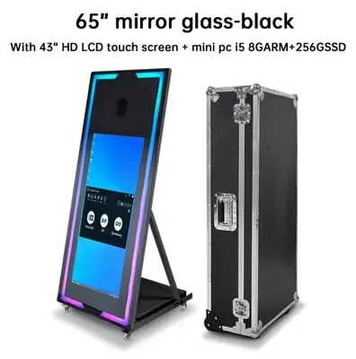 Produktbild von Magic Mirror Fotospiegel - Fotobox - 165 cm Spiegel - 109 cm Display - Touchscreen - Für Hochzeiten & Veranstaltungen