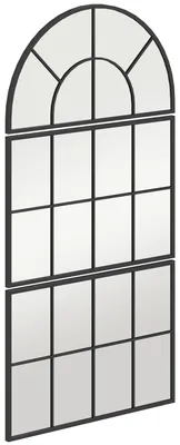 Produktbild von HOMCOM Wandspiegel dreiteilig, bogenförmiger Spiegel mit Metallrahmen Schwarz
