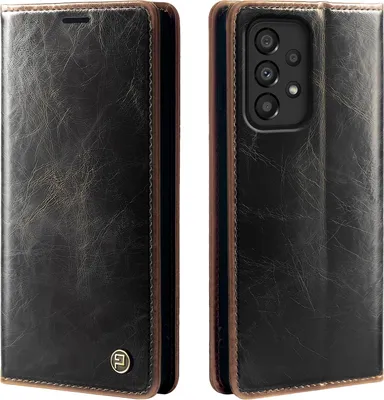Produktbild von Handyhülle für Samsung Galaxy A53 5G Kunstleder Flip Vintage Cover Hülle RFID Schutz Case Kartenfach Farbe: Dunkelbraun