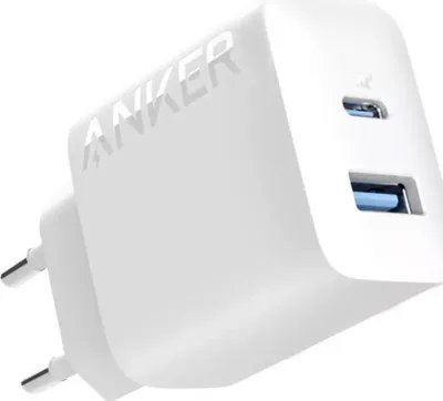 Produktbild von Anker-Netzladegerät, „312“ 20 W, PowerIQ, 1 x USB-C, 1 x USB, Weiß, „A2348G21“