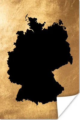 Produktbild von MuchoWow® Poster Karte Europa - Deutschland - Schwarz 80x120 cm - Papierdruck