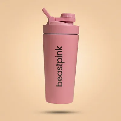 Produktbild von GymBeam - Stahl-Shaker (650 ml) in Pink - BeastPink