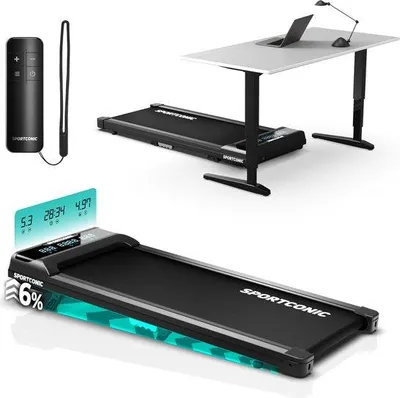 Produktbild von Sportconic Sportconic Laufband 1-6km/h - Laufmatte mit Neigungsfunktion - Laufband für den Untertisch - Inkl. Fernbedienung