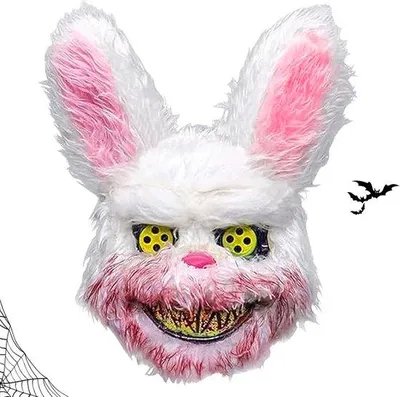 Produktbild von Famanu Horror Konijnenmasker - Gruseliges Kostümzubehör für Halloween und Karneval